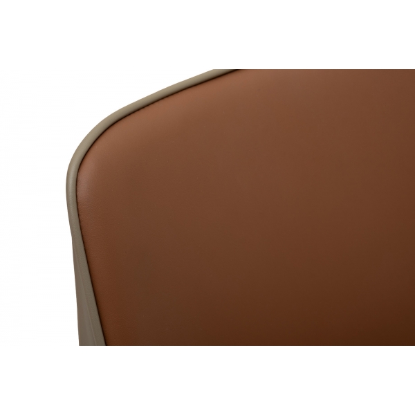 163YH-06995 Стул обеденный экокожа терракота/бежевый 55*45*82см