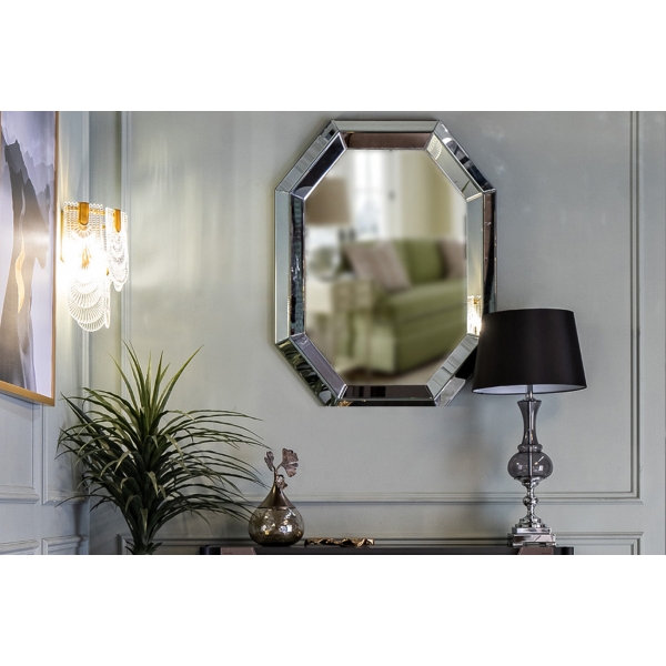 19-OA-8171 Зеркало декоративное в серебристой раме 76*101см