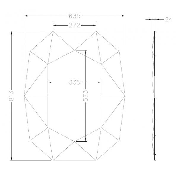 KFG132 Зеркало в золотой зеркальной раме 63*3*81см