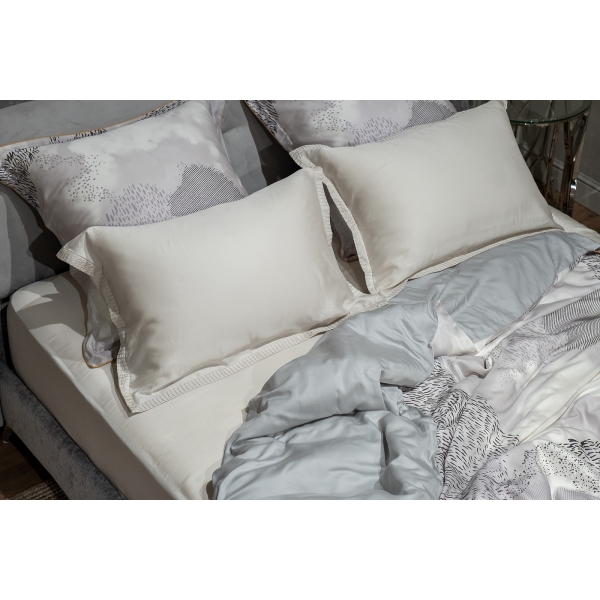 144HF-10308 Комплект наволочек Нувола принт тенсель серый 50*70 (2шт)