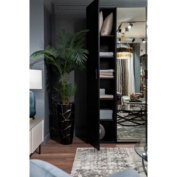 140SA-52BL Шкаф однодверный с полками цвет черный, дверцы глухие