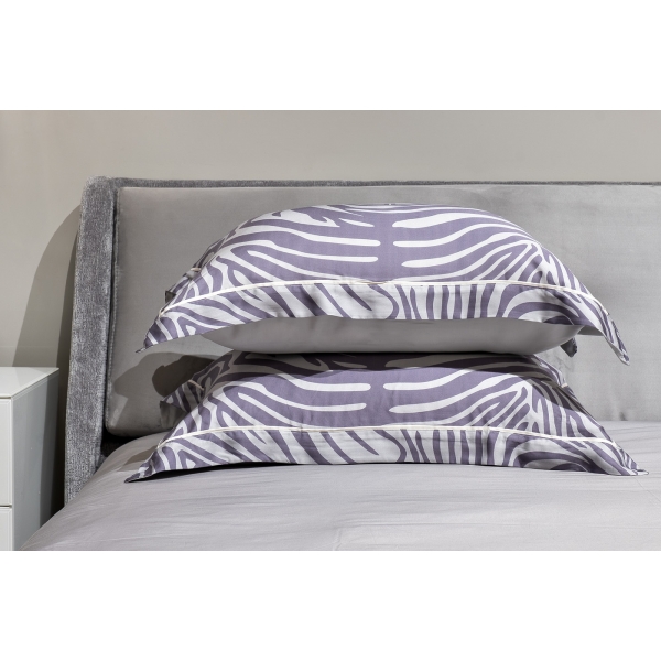 144HF-41008 Комплект наволочек Саванна принт тенсель серый 50*70 (2шт)