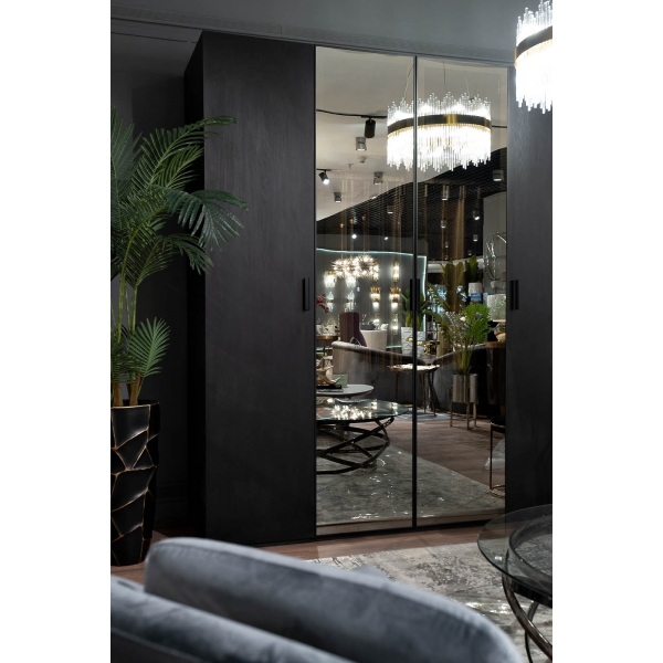 140SA-52BL Шкаф однодверный с полками цвет черный, дверцы глухие