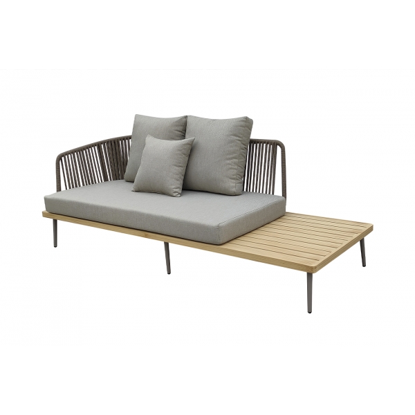 129KN-03047 Диван трехместный левосторонний "BAYLEY" уличный серый 220*84*75см