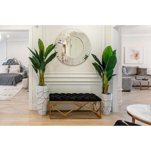 ZSC872-27WH-GL Кашпо d30*69см белое с золотом