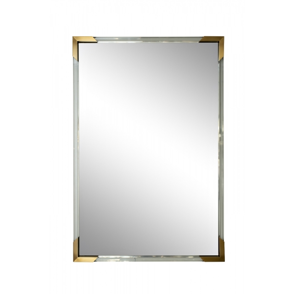 19-OA-9144  Зеркало прямоугольное с золотыми вставками 61*92см