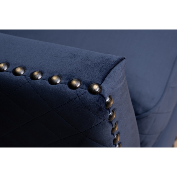 Диван-Кушетка Sorrento правая велюр т.синий Colt034 SIN 180*98*88см