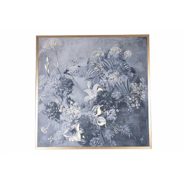 89VOR-AFRICA HORSE  Холст "Африка лошадь/1" 100*100 см, багет золото, зол.поталь