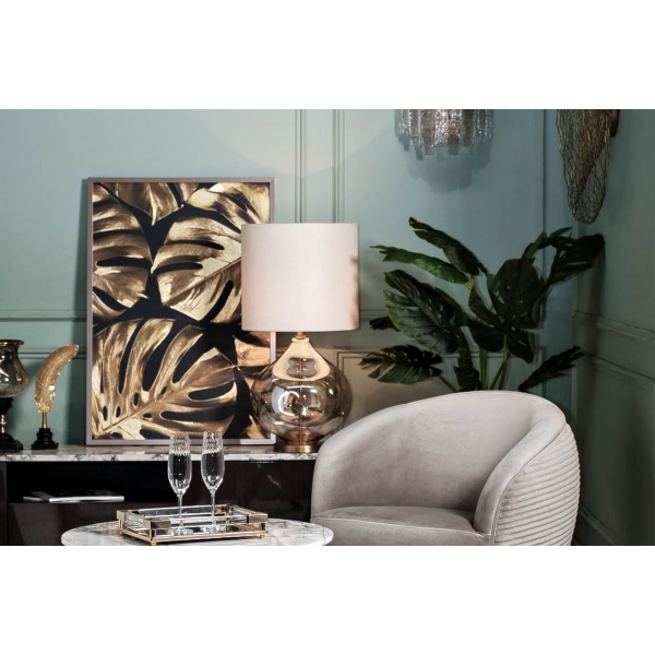 89VOR-MONSTERA GOLDEN-2 Холст "Золотые листья монстеры-2" 100х70 см, багет( латунь),поталь