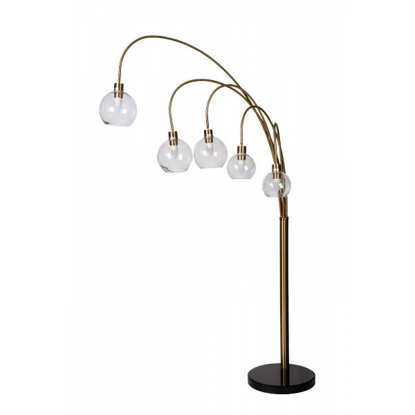 92EL-YG21102-5F Торшер Grappolo латунь, стекло прозр. 110*h180см