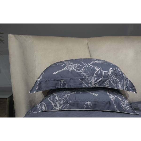 144HF-10410 Комплект наволочек принт тенсель синий  50*70 (2шт)