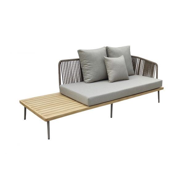 129KN-03046 Диван трехместный правосторонний "BAYLEY" уличный серый  220*84*75см