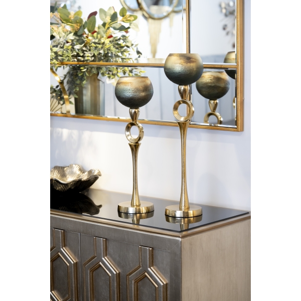 71PN-3183 Подсвечник золотисто-зеленый d11*50см