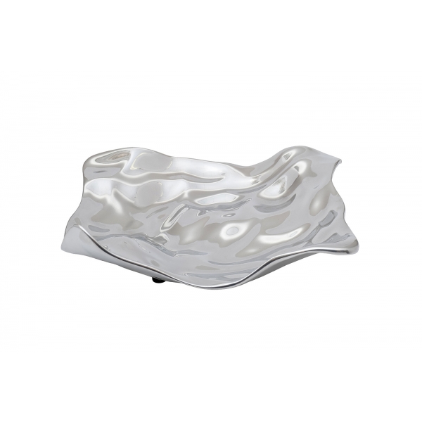 69-21219 Блюдо декор. металлич. цвет серебро 30,5*29*10см