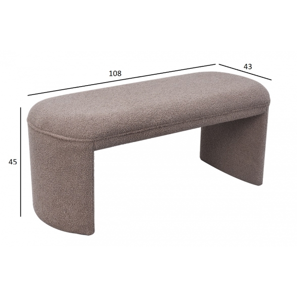 N-55700 Банкетка TEDDY серая 108*43*45см