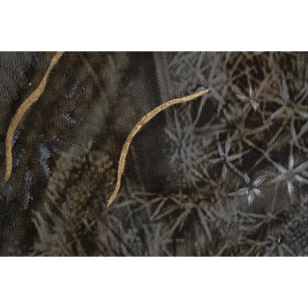 89VOR-AQUARELLE40/1 Холст "Нежность/1" 100*100 см,дерев.багет латунь, поталь