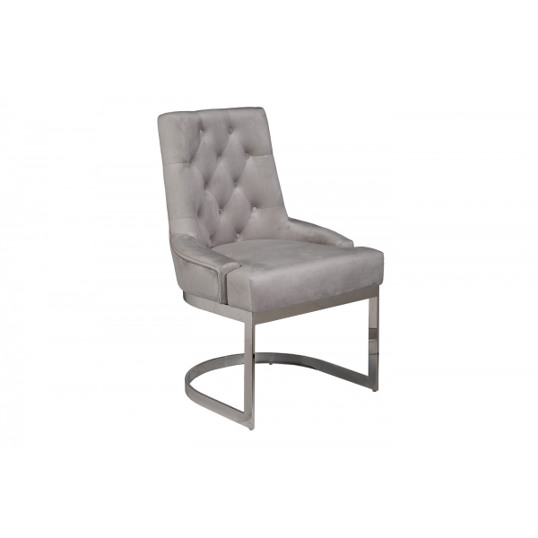 76AR-62105 Стул велюр светло-серый/хром 65*61*93см