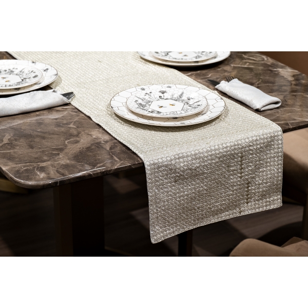 70SW-19001 Текстильная дорожка для стола Брасс бежевая 35*180см