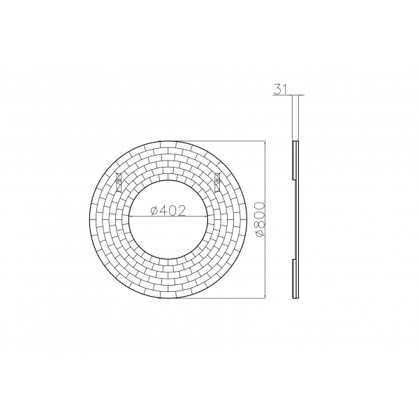 50SX-1915 Зеркало круглое в раме из мелких элементов d80см