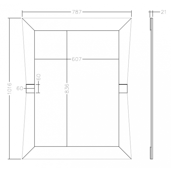 KFG123 Зеркало прямоугольное с золотыми вставками 79*102*2см
