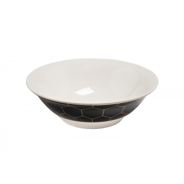 26FC-SAL-HONEYCOMB-15 Салатник HONEYCOMB чёрно-золотая деколь 15см (6)