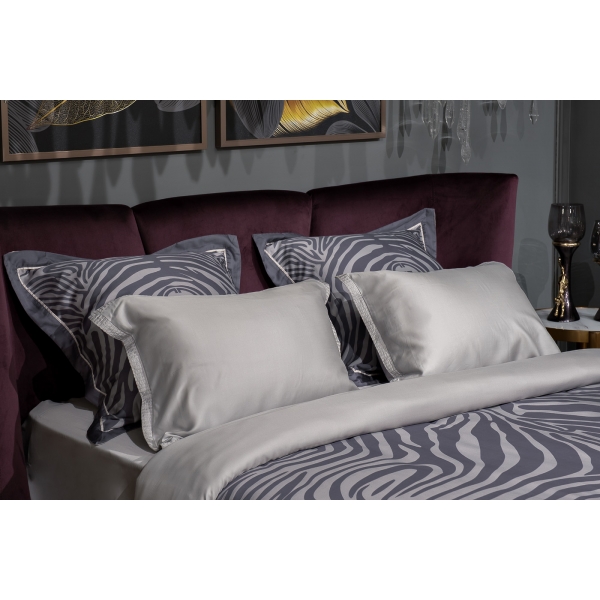 144HF-41009 Комплект наволочек Саванна принт тенсель серый 70*70 (2шт)