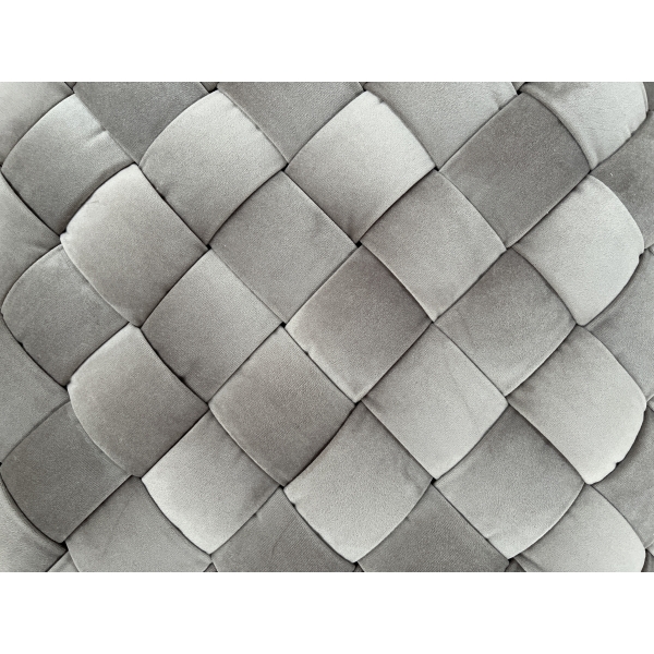 N-PUF-222 SVB Пуф плетеный, велюр светло-бежевый 60*60*30см