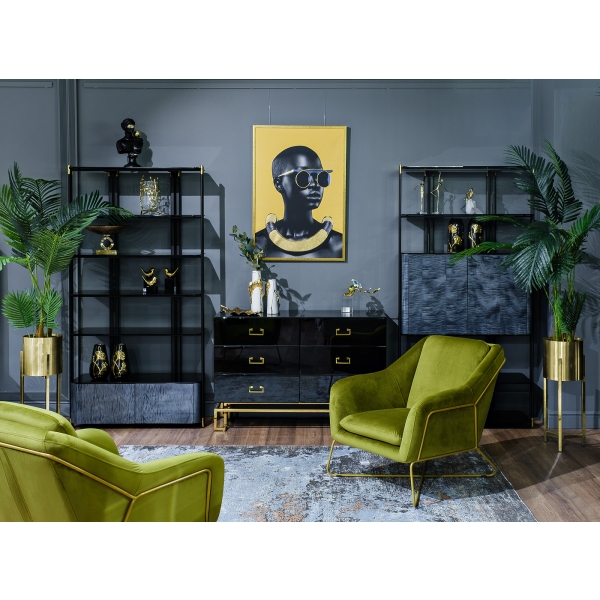 89VOR-AFRICAN GIRL1 Холст "Африканка-1" 100х70см, багет алюм(зол)