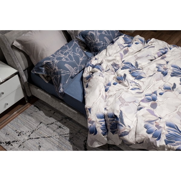 144HF-10405 Простыня тенсель синяя 270*280