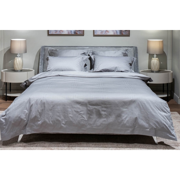 130HB-DC215150-POD JAC SER Пододеяльник сатин жаккард Серпенте серый 215*150