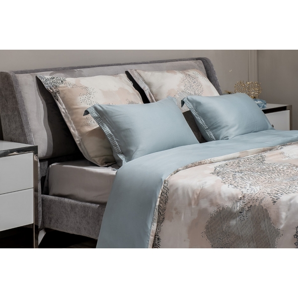 144HF-70608 Комплект наволочек Нувола принт тенсель бирюзовый 50*70 (2шт)