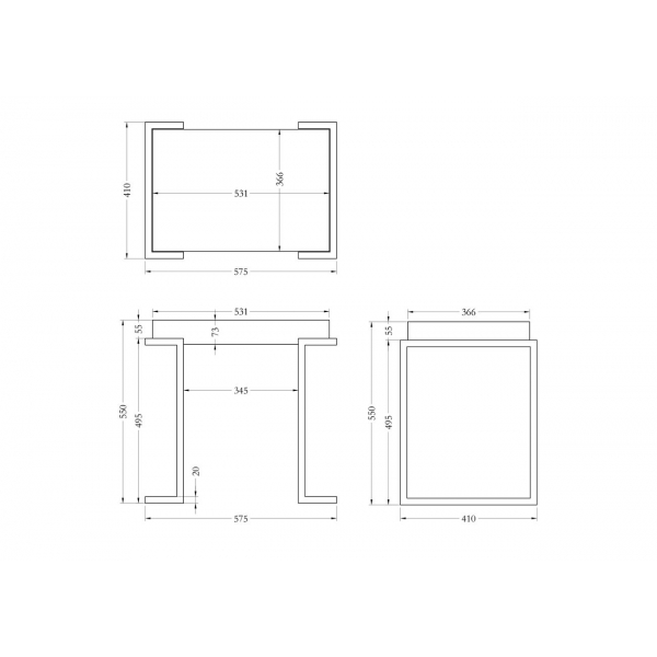 KFG130 Стол журнальный зеркальный, нерж.сталь хром 57*41*55см