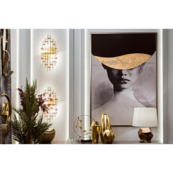 89VOR-ZATMENIE-1 Холст "Затмение-1" 100х70 см, багет( латунь),поталь