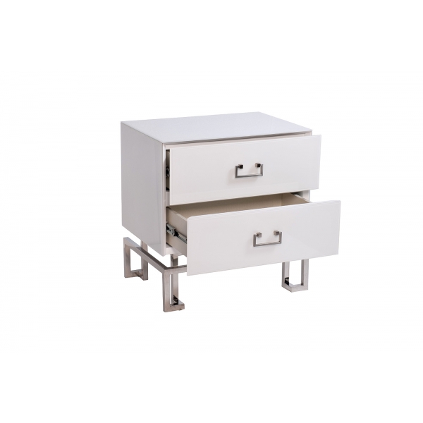 KFG085-NI Тумба 2 ящика белая/хром 55*40*58см