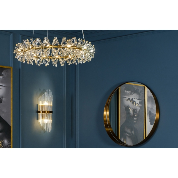 92EL-80241 Люстра подвесная латунь, стекло прозр. d60см