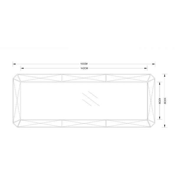 19-OA-9186 Зеркало с фактурной зеркальной отделкой 60*160см