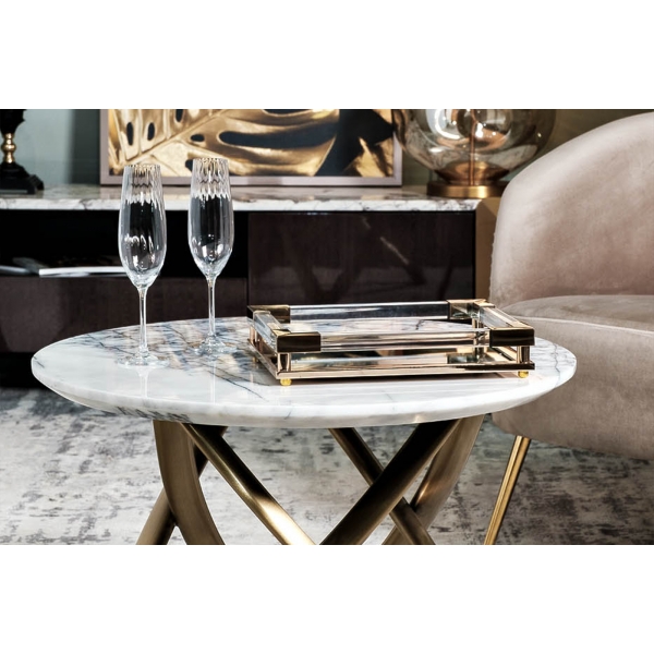 2K389136-G Поднос декоративный зеркальное основание, цвет золото 32*25*5см