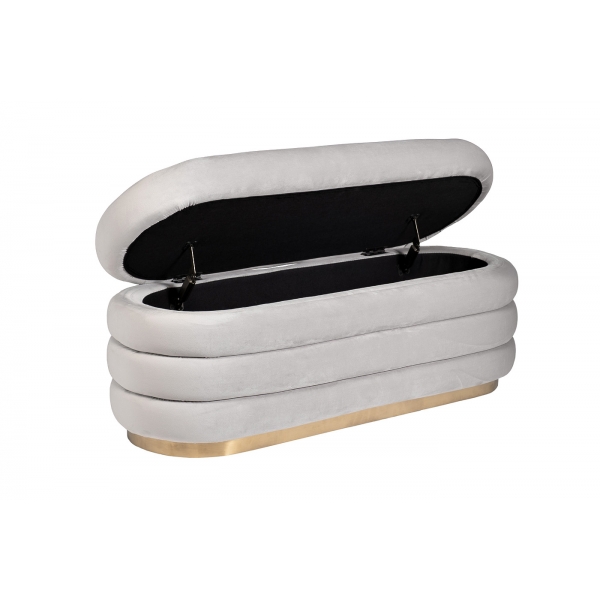 N-BANK-547 SER Банкетка велюр серый 112*42*44см для хранения