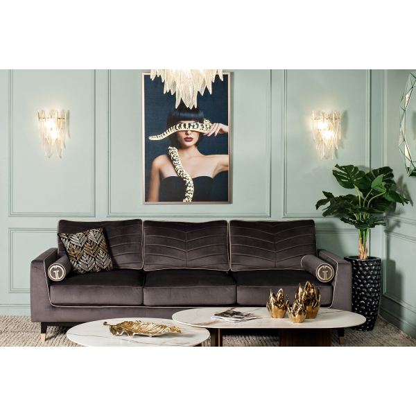 89VOR-GIRL/SNAKE-1 Холст "Девушка со змеей"120х80см,багет латунь, поталь