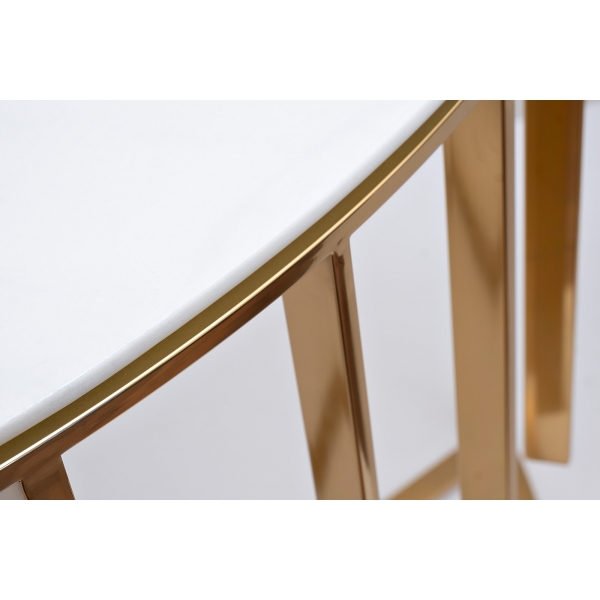 GY-00003 Консоль мрам.стекло/золото 120*40*80см