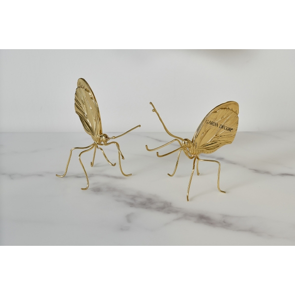 55RD3437L  Декор настольный "Бабoчка золотая-2" 8*9см