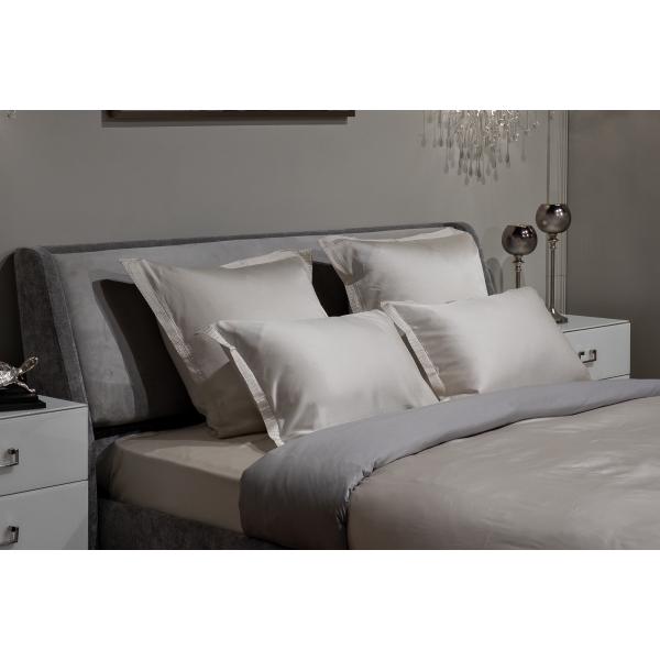 144HF-40406 Простыня на резинке тенсель жемчужная 160*200*30