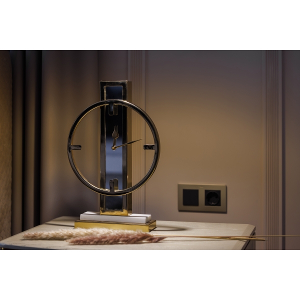 79MAL-5792 Часы настольные зеркальные  цвет золото H40см