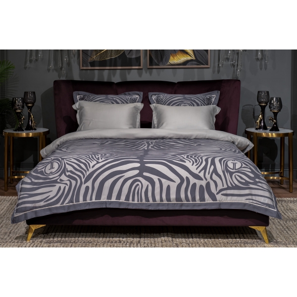 144HF-10503 Набор постельного белья Саванна серый,семейный,нав. 70*70(2шт)