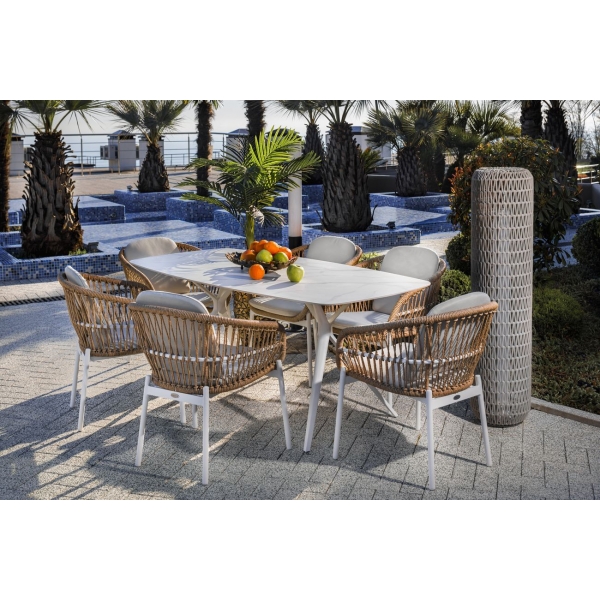 39AR-STOL-302 BEL Стол обеденный уличный "Бари" белый 180*90*75см