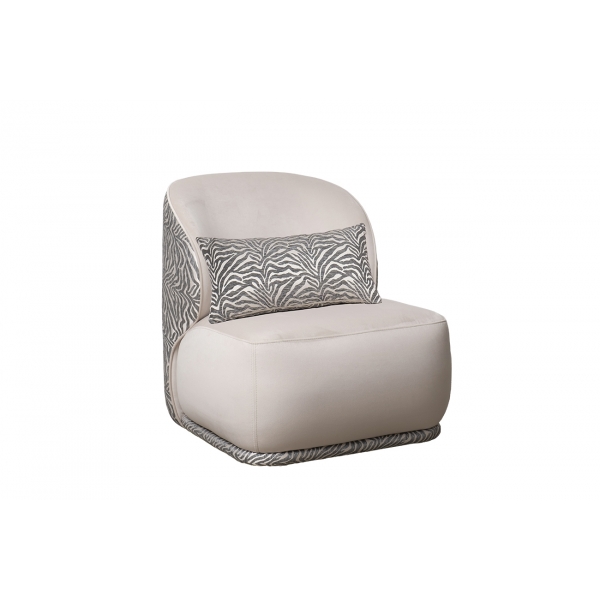 Кресло Capri Basic,бежевый/принт Colt002+Ana Beg 80*90*82см