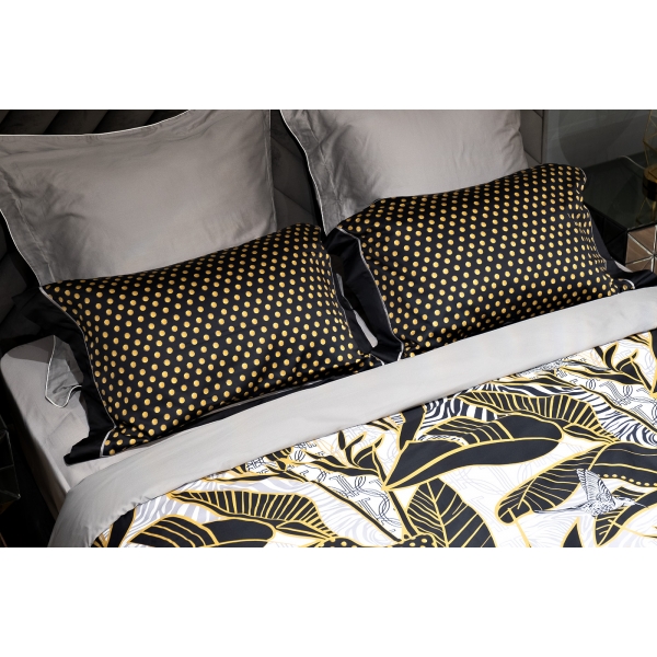 130HB-00010 Комплект наволочек Тропики 50*70 золото/черный (2шт)