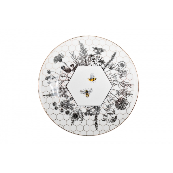 26FC-TAR-HONEYCOMB-20 Тарелка-купе HONEYCOMB пчёлки 20см (2)