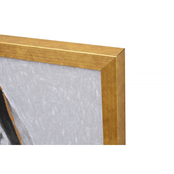 89VOR-GIRL FLOWER-1  Холст "Девушка с цветами-1" 110*80 см, багет золото, зол.поталь