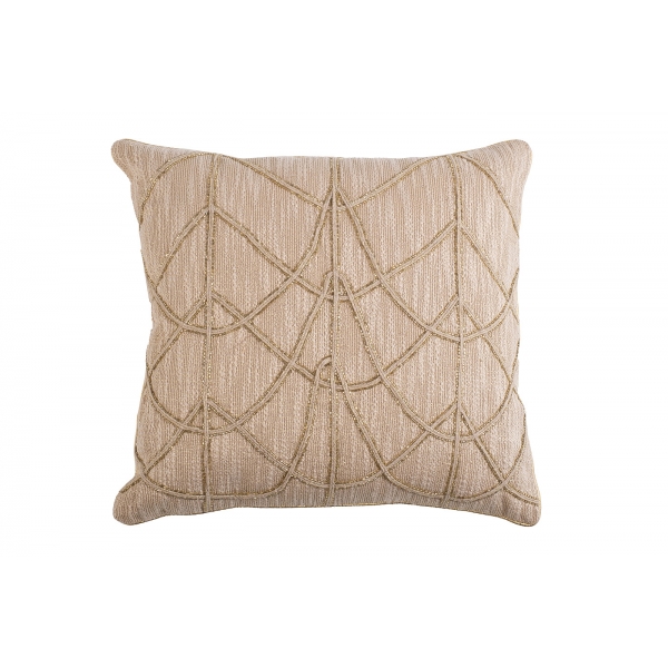 70SW-11122 Подушка с бисером "Арт Деко" бежевая 45*45см